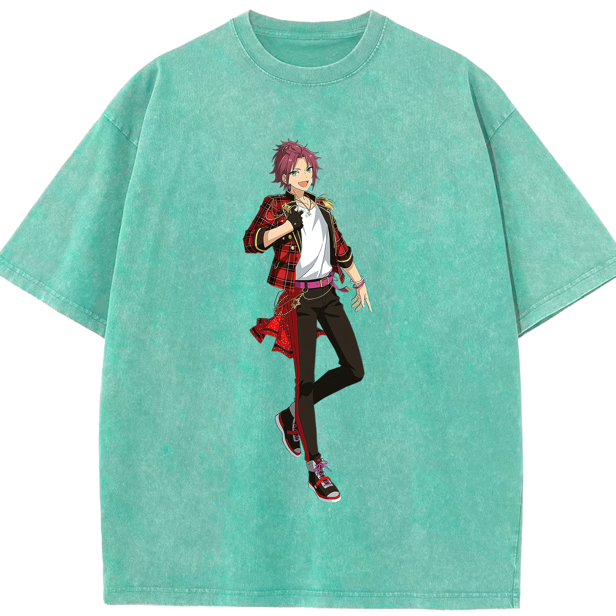 （画像用） あんさんぶるスターズ! Ensemble Stars 綿100% ヴィンテージ風 半袖Tシャツ（フロントプリント）